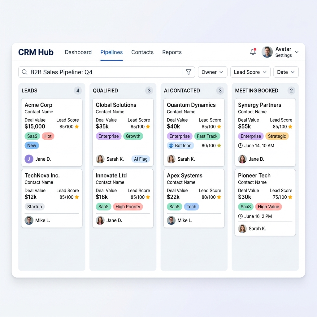 Pipeline CRM de LeadGo